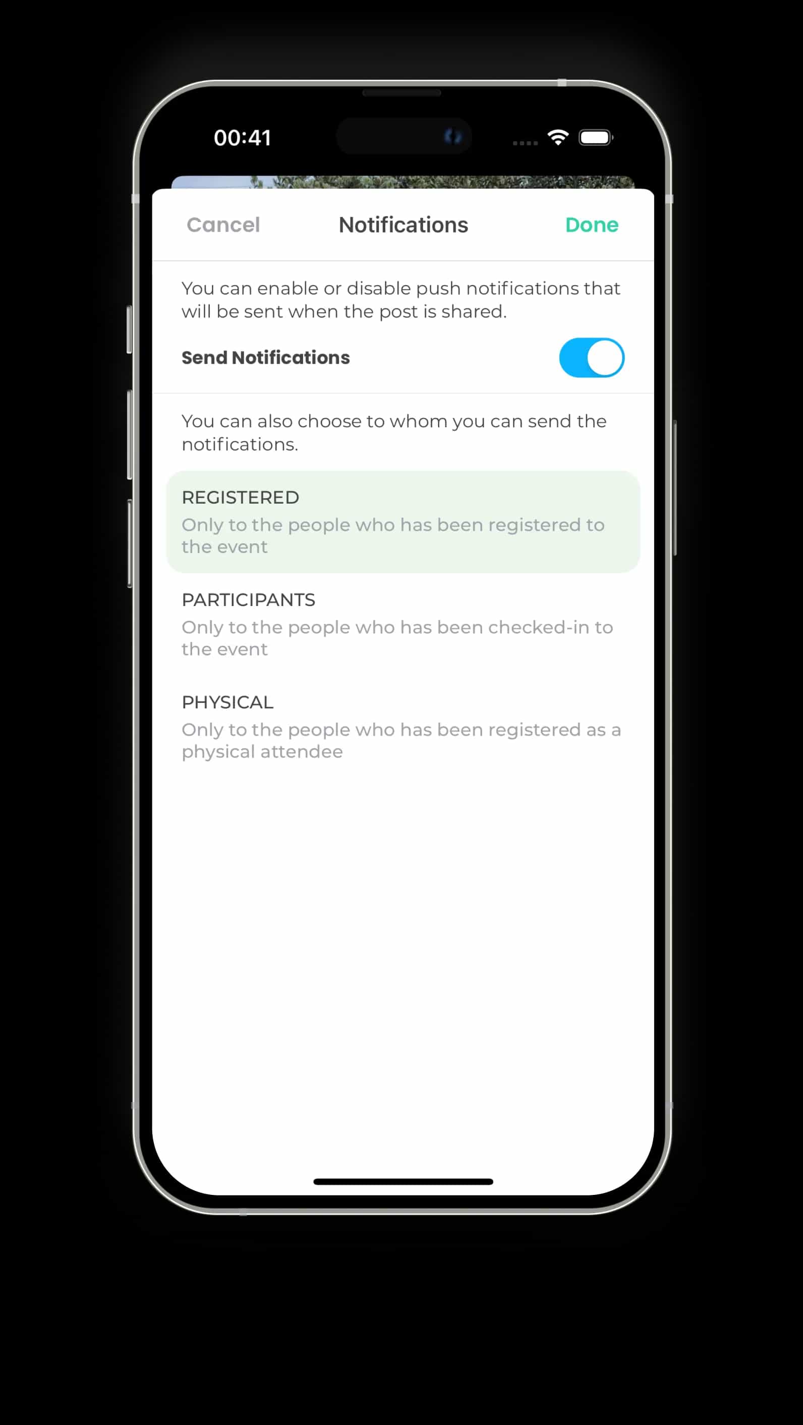 Actio notifications screen