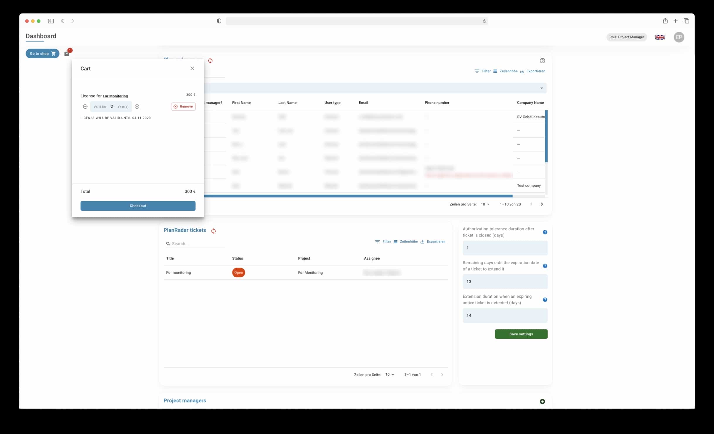 Project manager cart in the building deficiency management system