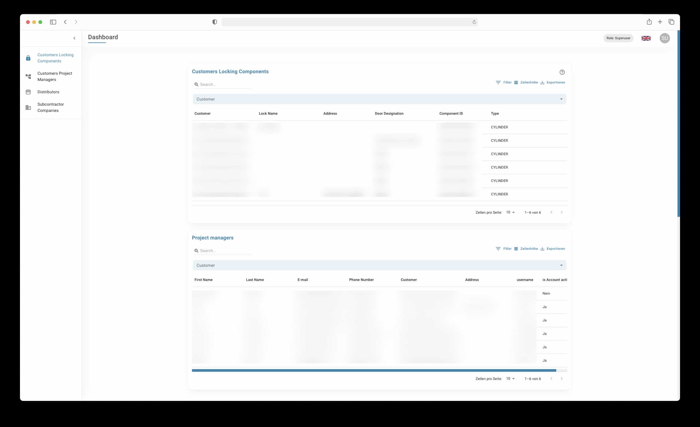 Building deficiency management administrator screen