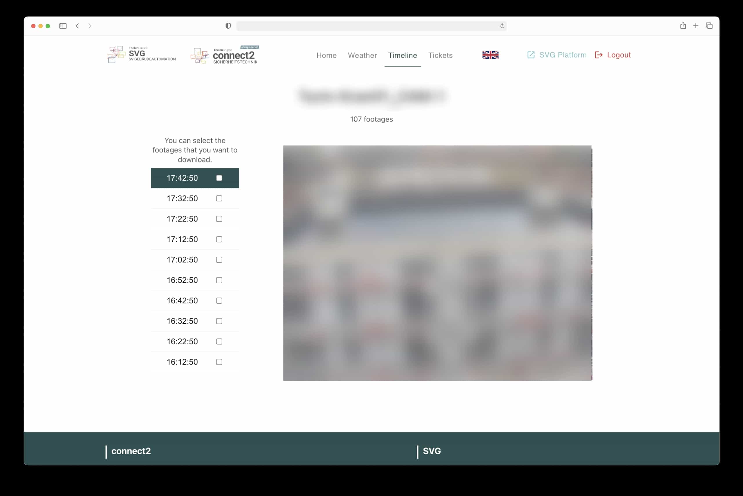 Timeline in the construction surveillance system