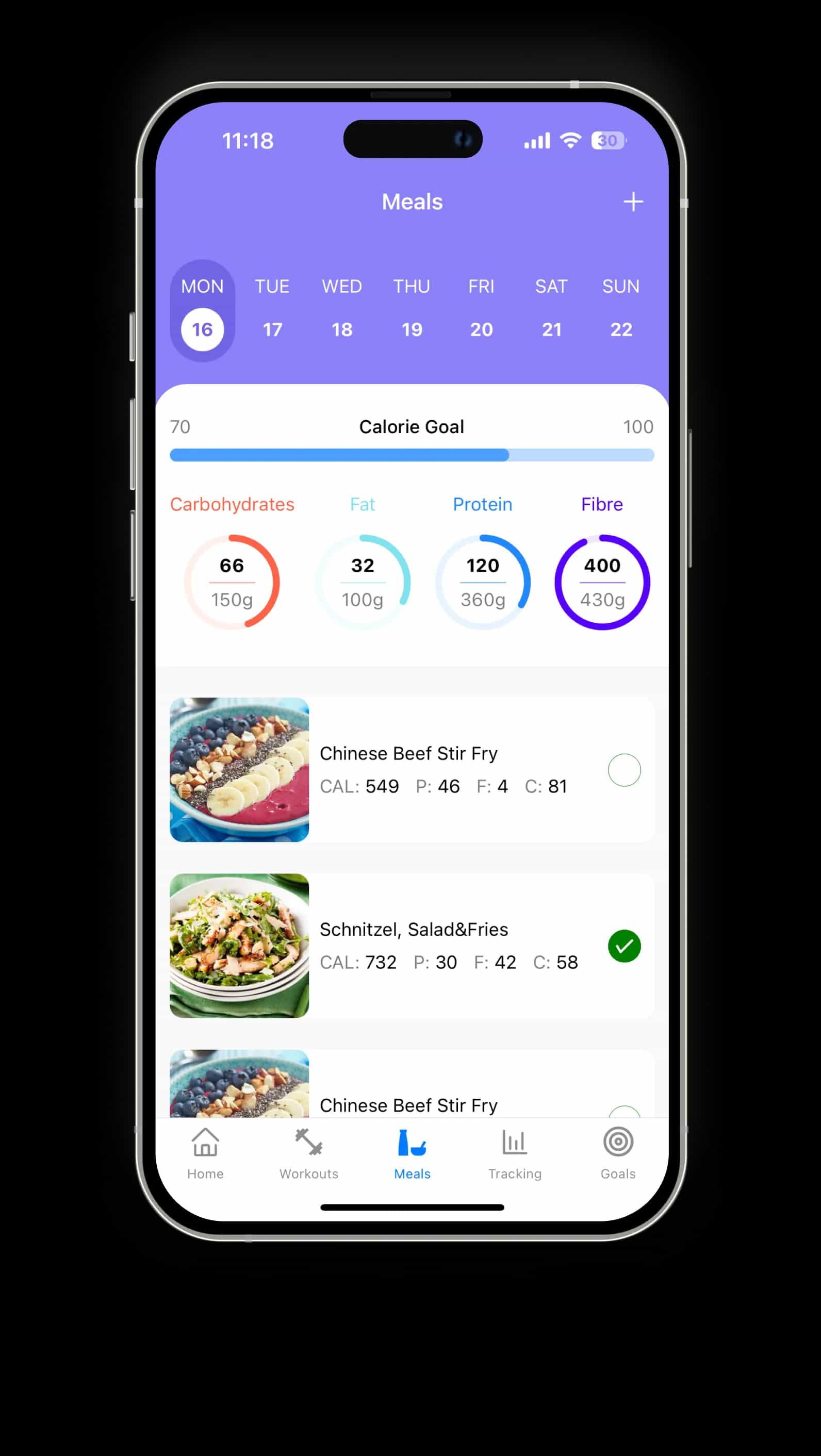 FitNLit meal list