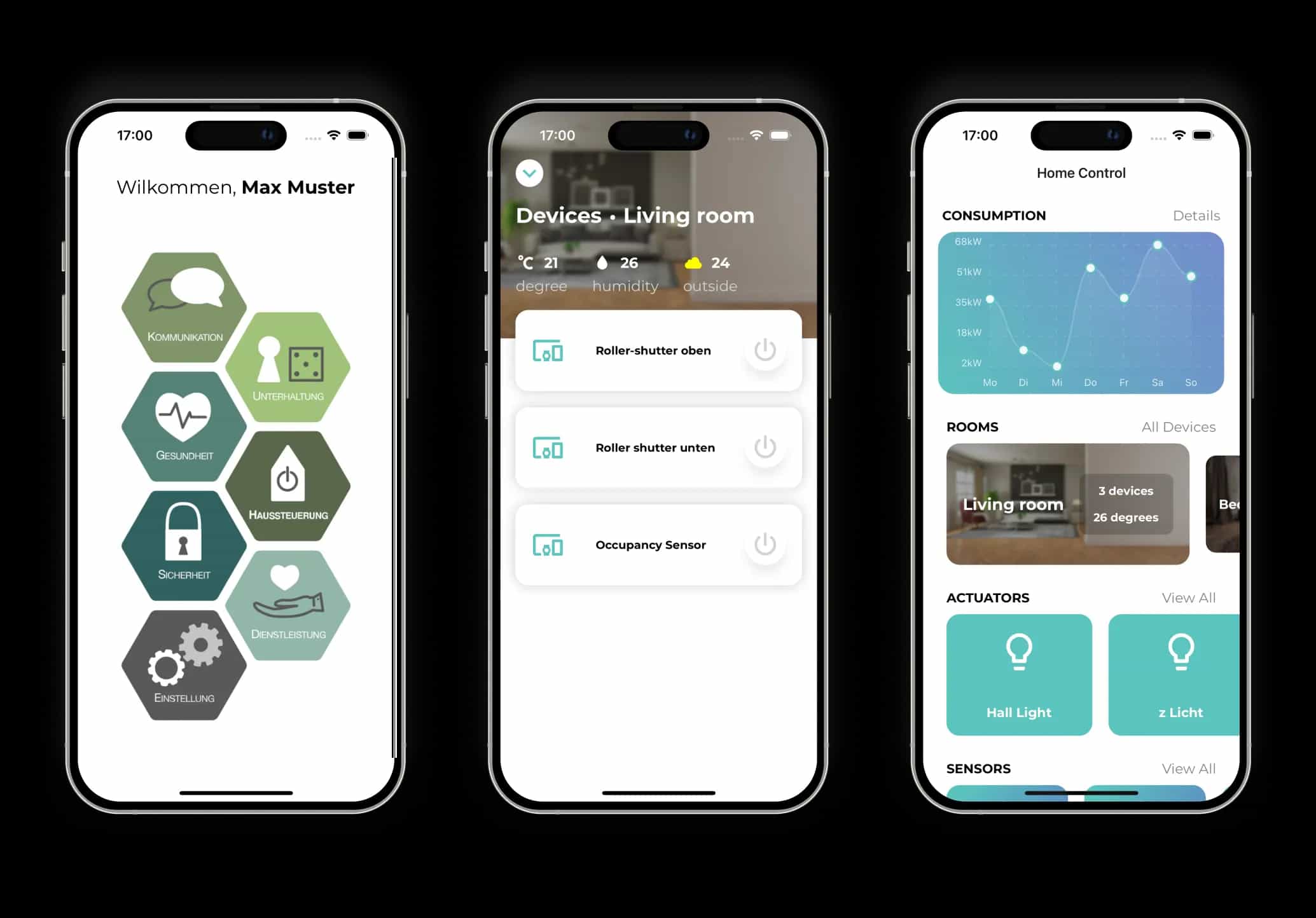 Screens from the Quartiers app